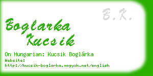 boglarka kucsik business card