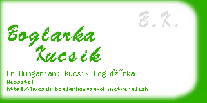 boglarka kucsik business card